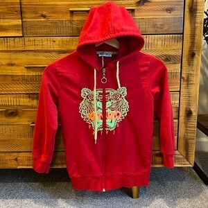 Kenzo Paris Boys Embroidered Tiger Head Hoodie